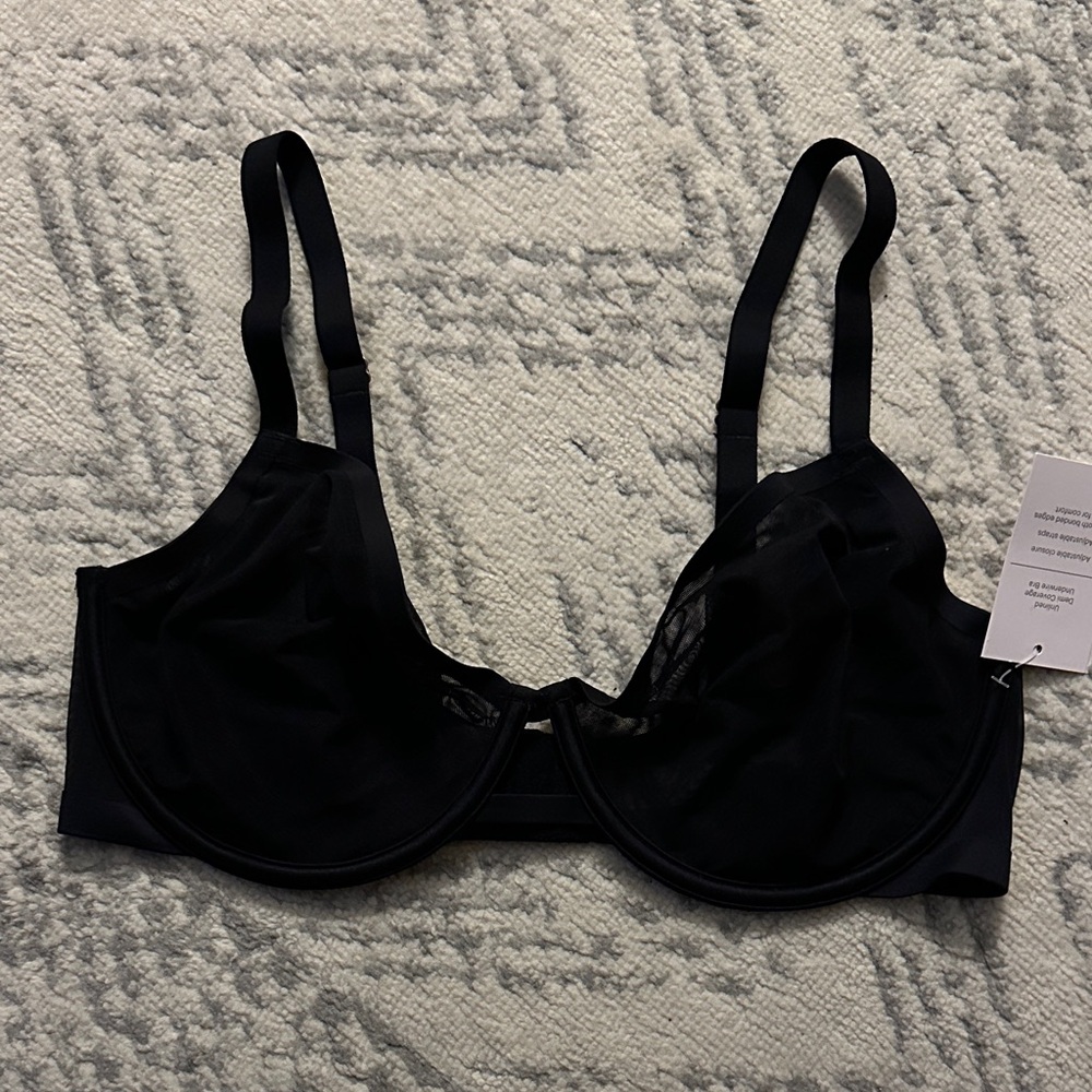 Auden Black Mesh Underwire Bra